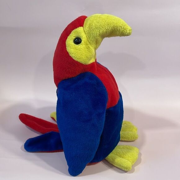 Vintage 1997 Ganz Pirate Parrot CH1862 Red, Blue and Yellow Good Used Condition - Picture 3 of 8